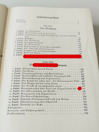 Adolf Hitler "Mein Kampf" Jubiläumsausgabe von 1939, der Einband abgegriffen