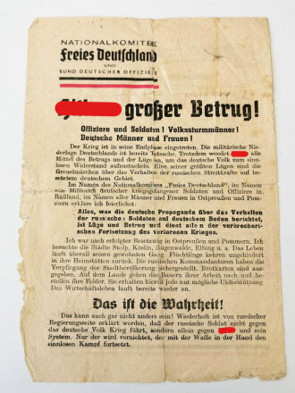 Nationalkomitee Freies Deutschland, Flugblatt DIN A5,...