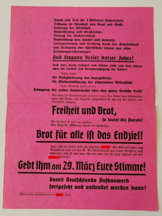 Flugblatt des Gaupropagandaamt der NSDAP, DIN A4