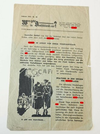 Russisches Flugblatt und Passierschein vom Februar 1942, Nr. 83