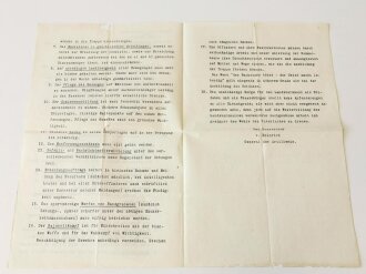 "Kaiserliches Gouvernement der Festung Bukarest" Dreiseitiges Schreiben zum Thema "Ausbildung der Besatzungstruppen" vom 1917