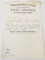 Bayern, Patent für einen Leutnant in der Reserve des Infanterie Leib Regiments datiert 1905