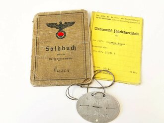 Soldbuch, Erkennungsmarke und Wehrmacht Fahrlehrerschein...