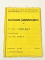 Soldbuch, Erkennungsmarke und Wehrmacht Fahrlehrerschein eines Angehörigen Artillerie Regiment ( m ) 73. Soldbuchhülle HK übermalt, komplett, eingetragen Schutzwall, EKII, Panzerkampf Silber, VWA schwarz, Ostmedaille, Kraftfahrbewährungsabzeichen bronze