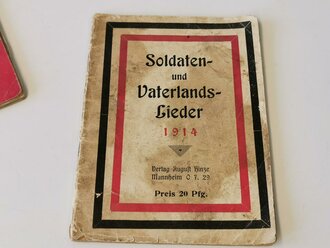 1. Weltkrieg, 4 Liederbücher, diese zum Teil defekt