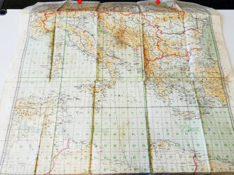 "Luft Navigationskarte in Merkatorprojektion" Mittleres Mittelmeer. Angeschmutzt, sonst gut