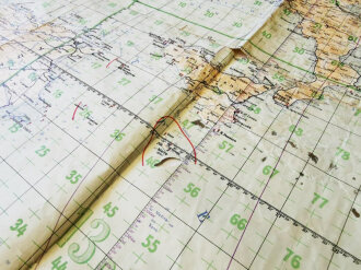 "Luft Navigationskarte in Merkatorprojektion" Mittleres Mittelmeer. Angeschmutzt, sonst gut