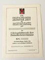 Spendenurkunde "2. Kriegshilfswerk des Deutschen Roten Kreuzes 1941" Blanko, Din A4
