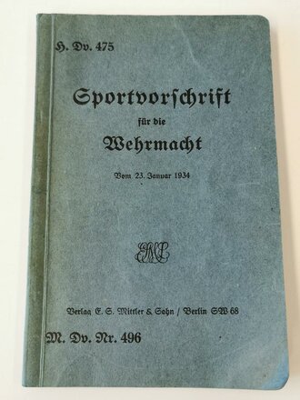 H.Dv. 475 "Sportvorschrift für die...