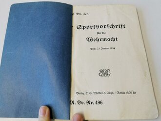 H.Dv. 475 "Sportvorschrift für die Wehrmacht" vom 23. Januar 1934