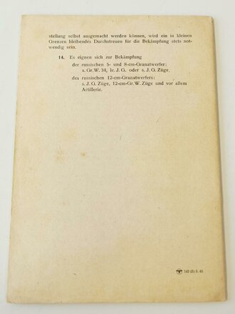 Merkblatt Nr. 25b/26 . Unter anderem " Aufklärung und Bekämpfung russischer Granatwerfer" vom 24.2.43 mit 36 Seiten