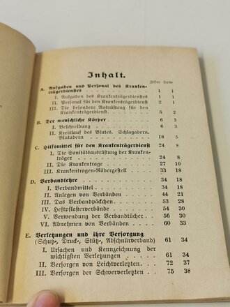 H.Dv. 100, "Krankenträgerordnung" datiert 1934 mit 120 Seiten