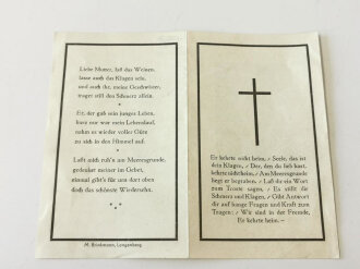 Erinnerungskarte für einen Gefallen U-Boot Fahrer....