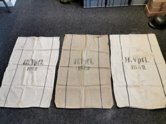 10 Stück Heeresverpflegungssäcke Wehrmacht, ungereinigte Stücke