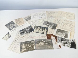 1.Weltkrieg, Krankenakte eines 1915 verwundeten Leutnant, diverse Papiere und Fotos