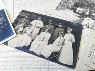 1.Weltkrieg, Krankenakte eines 1915 verwundeten Leutnant, diverse Papiere und Fotos