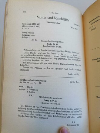 "Der Dienst des deutschen Wehrmachtsapothekers im Heere, in der Kriegsmarine und in der Luftwaffe" 371 Seiten, Buchrücken löst sich, datiert 1942