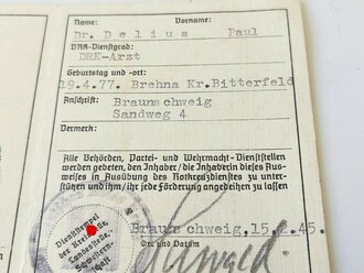 Deutsches Rotes Kreuz Personal Ausweis , Lichtbild fehlt