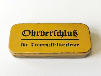 "Ohrverschluss für Trommelfellverletzte" mit Inhalt.