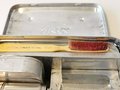 Bico Kassette, der persönliche Soldaten-Wirtschaftskasten, passt ins Kochgeschirr alter Art ( hohe Form ) Ein Scharnier defekt
