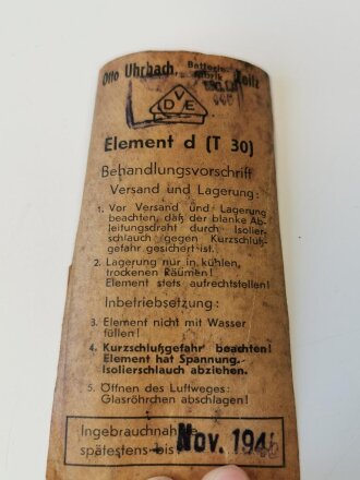 Papieretikett für "Element d (T30)