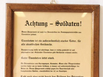 Hinweistafel für eine Festung, neuzeitliche Kopie,...