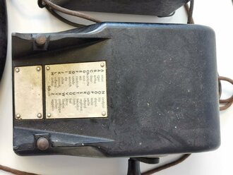 Tischfernsprecher 38 mit Beikasten datiert 1940. Optisch guter Zustand, Funktion nicht geprüft, ungereinigtes Stück