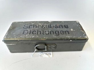 Kasten "Schrauben Dichtungen" zum Maschinensatz, original befüllt