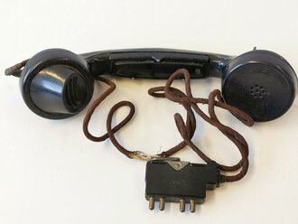 Handapparat zum Feldfernsprecher 33 der Wehrmacht, Fernhörer und Mikrofonkapsel Nachkrieg