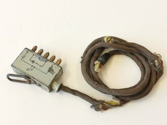 Anschlußstecker mit Kabel für Handapparat zum Feldfernsprecher 33 der Wehrmacht datiert 1942