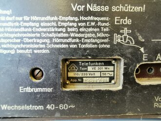 Deutscher Volksempfänger VE301Wn, Modifiziert, Funktion nicht geprüft