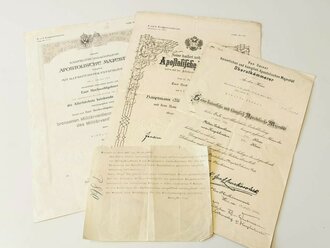 K.u.K. Kriegsministerium, 3 grossformatige Urkunden...