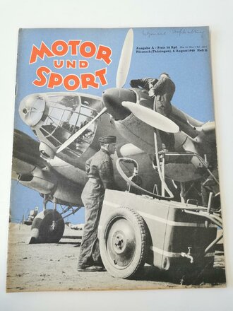 "Motor und Sport" vom 4.August 1940. Komplett, gut