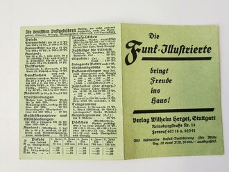 Faltkalender im Taschenformat 1933
