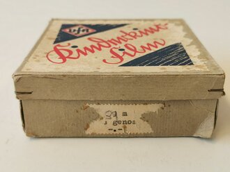 34mm UFA Kinderkino Film in der originalen Umverpackung, Beschriftung nicht mehr vorhanden, der Film fängt mit Scharfschützen an