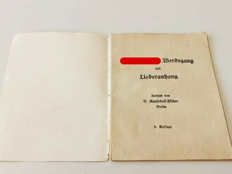 Liederbuch "Adolf Hitlers Werdegang"  26 Seiten, komplett