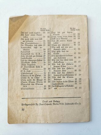 Sturm- und Kampfliederbuch , Nationalsozialistischer Liederschatz Band 4 mit 31 Seiten, komplett