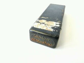 Preßstoffdose " Caporit" Tabletten ( Desinfektionsmittel ) , leer, datiert 1942