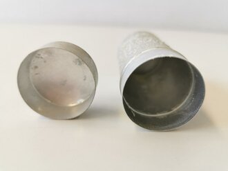 Rasierseifenbehälter Aluminium, ungebraucht aus altem Bestand, Höhe 8cm