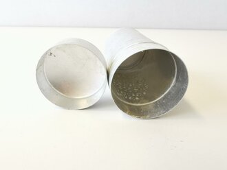 Rasierseifenbehälter Aluminium, ungebraucht aus altem Bestand, Höhe 8cm