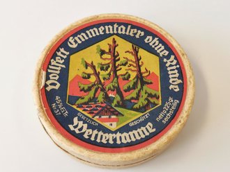 Pappschachtel " Vollfett Emmentaler ohne Rinde" Durchmesser 11cm