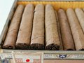 Packet "Kletter Künstler" Zigarren, Deckel hat sich verzogen, Steuerbanderole mit Adler und Hakenkreuz