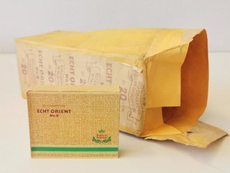 Schachtel Zigaretten "Echt Orient No.5" ungeöffnet , Steuerbanderole mit Hakenkreuz, aus der originalen Umverpackung
