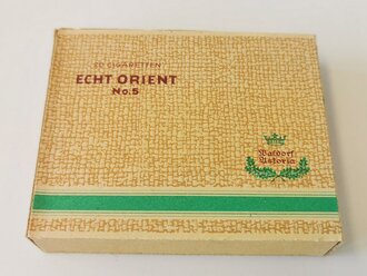 Schachtel Zigaretten "Echt Orient No.5" ungeöffnet , Steuerbanderole mit Hakenkreuz, aus der originalen Umverpackung