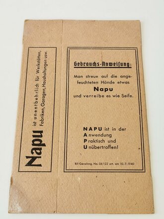 Verpackung "Napu" Handwaschmittel 1940, Neuwertig