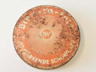 Scho-ka-kola Dose Wehrmacht Packung datiert 1941,ungeöffnet mit dem originalen Inhalt