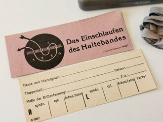 Maskenbrille Wehrmacht, Kompletter Satz in Dose, nicht ausgegeben aus altem Bestand