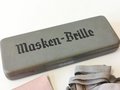 Maskenbrille Wehrmacht, Kompletter Satz in Dose, nicht ausgegeben aus altem Bestand