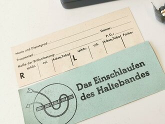 Maskenbrille Wehrmacht, Kompletter Satz in Dose, nicht ausgegeben aus altem Bestand