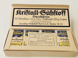 100 Briefchen "Kristall Süßstoff Saccarin" in der originalen Umverpackung